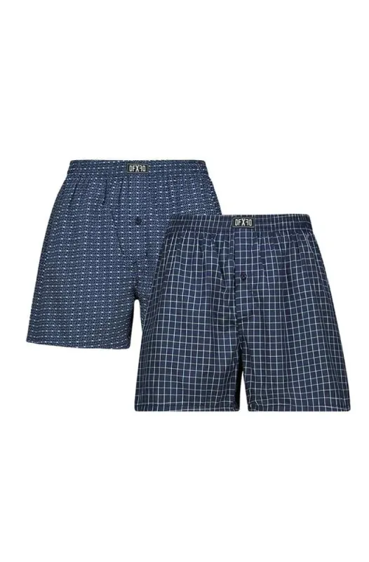 Evan Woven Boxers 2pk _ 150748 _ Navy sold by Dunns