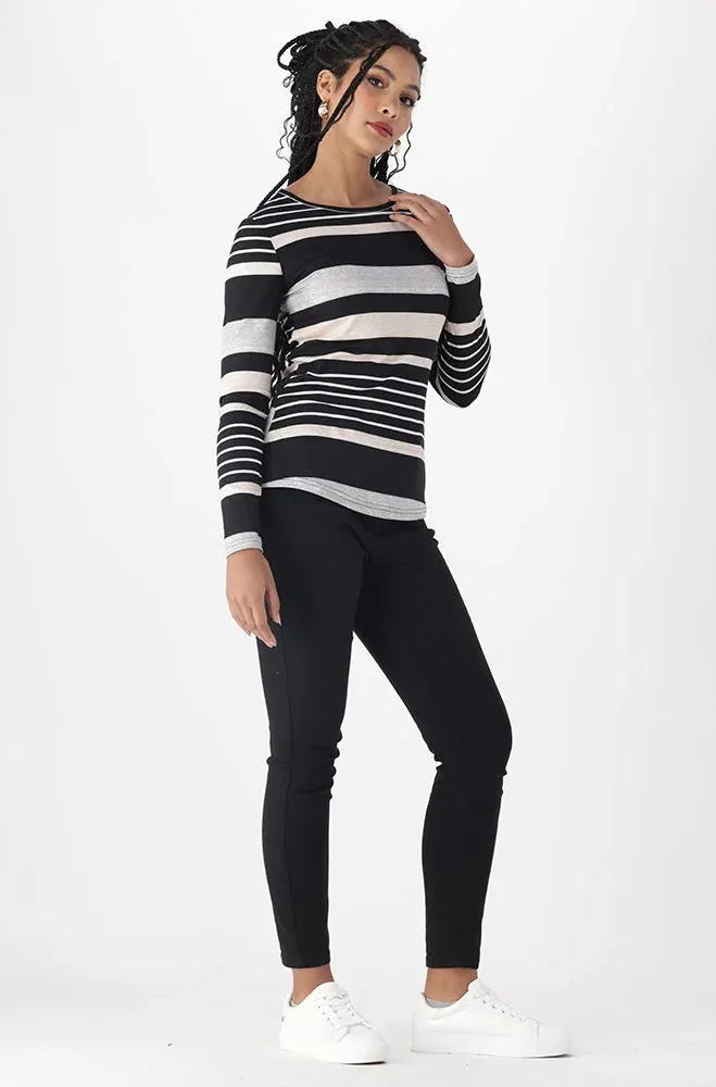 Zizie Stripe Long Sleeve Top _ 155476 _ Multi sold by Dunns product image thumbnail 5