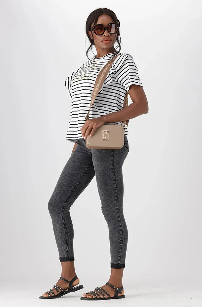 Kourtney Boxy Frill Stripe Tee _ 150486 _ White sold by Dunns product image thumbnail 5