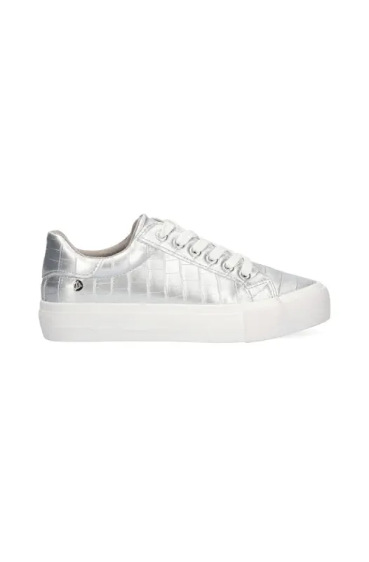 Millie Textured Pu Lace Up _ 149741 _ Silver sold by Dunns