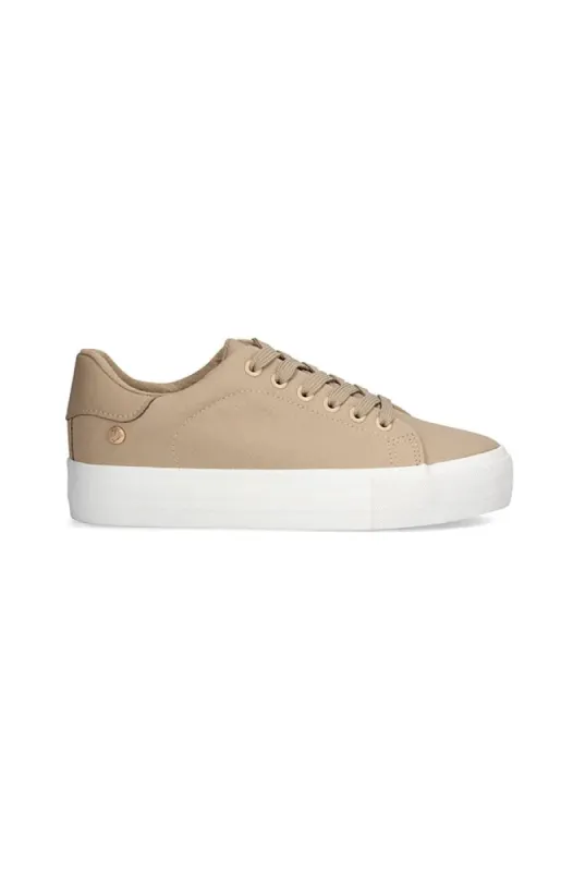 Millie Textured Pu Lace Up _ 149193 _ Taupe sold by Dunns