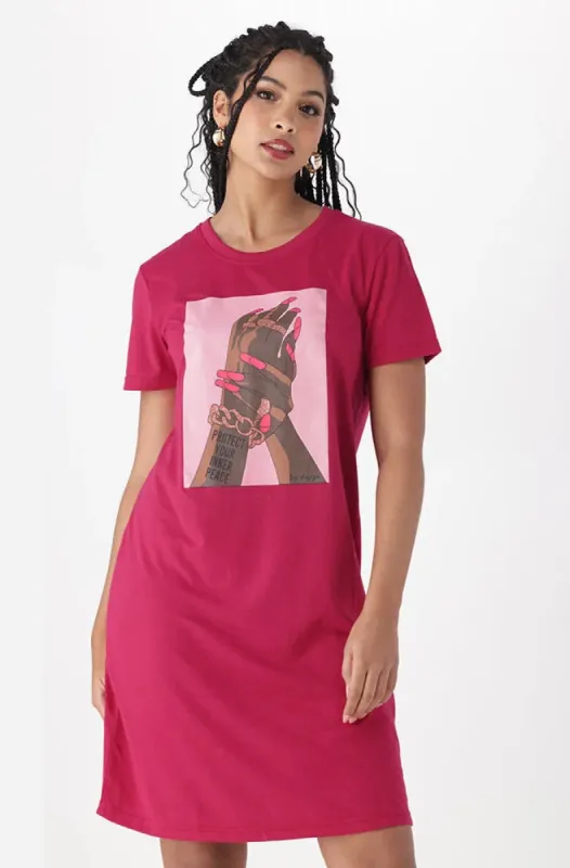 Koko T Shirt Dress _ 150322 _ Pink sold by Dunns