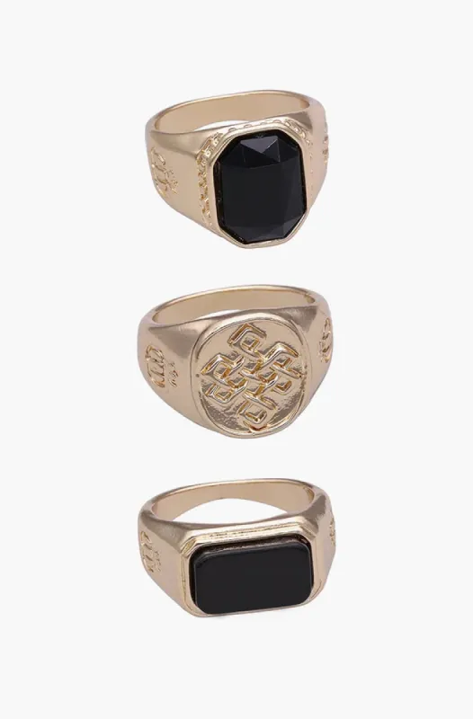 Luke 3 Pack Mens Rings _ 149693 _ Gold sold by Dunns