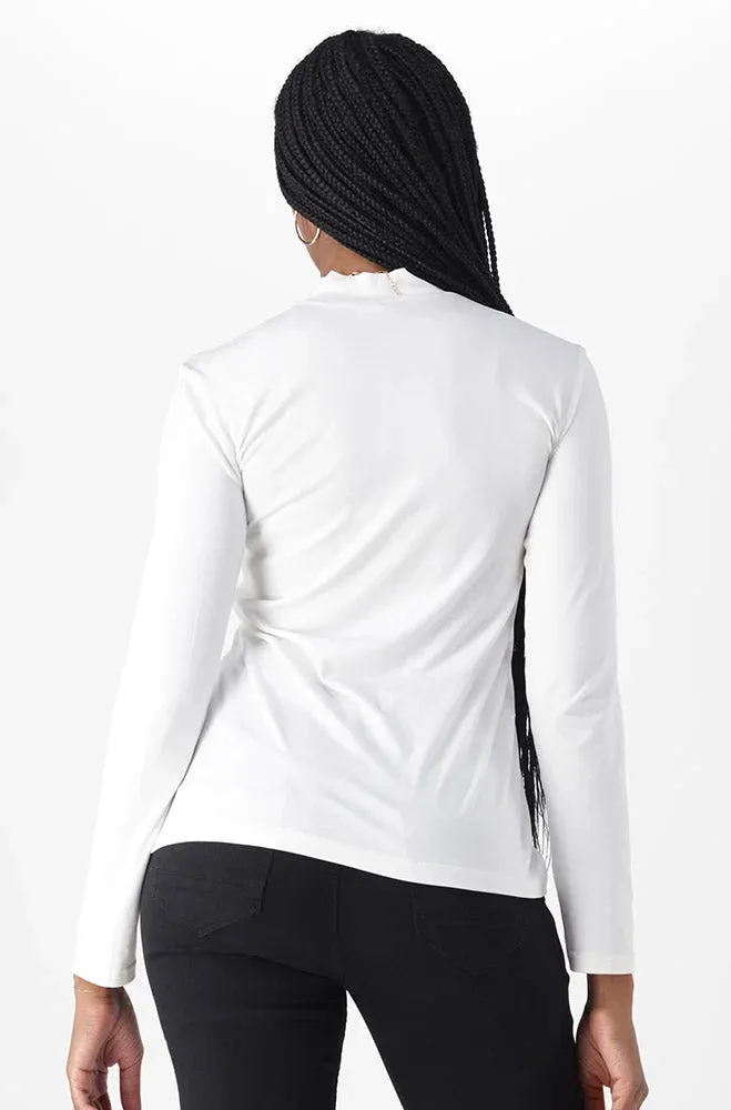 Tia Turtle Neck Top _ 148814 _ White sold by Dunns product image thumbnail 3