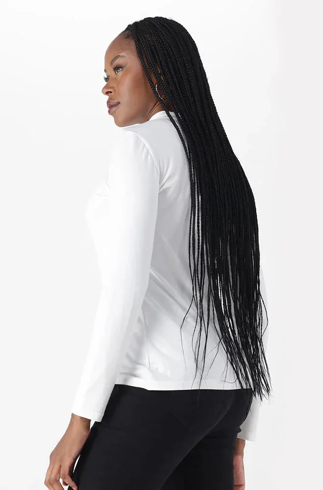 Tia Turtle Neck Top _ 148814 _ White sold by Dunns product image thumbnail 2