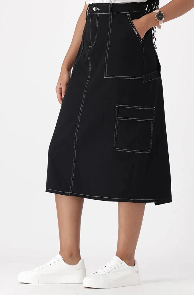 Rae Utility Denim Skirt _ 149155 _ Black sold by Dunns product image thumbnail 2