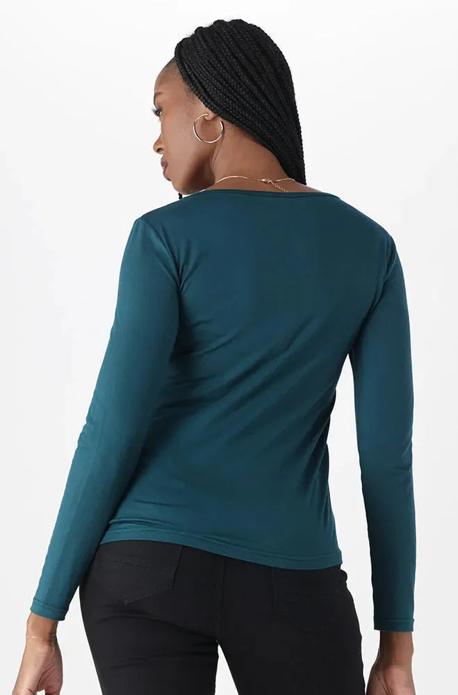 Vayla V Neck Tee _ 149109 _ Teal sold by Dunns product image thumbnail 3