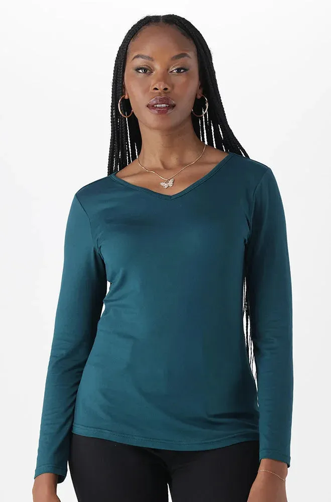 Vayla V Neck Tee _ 149109 _ Teal sold by Dunns