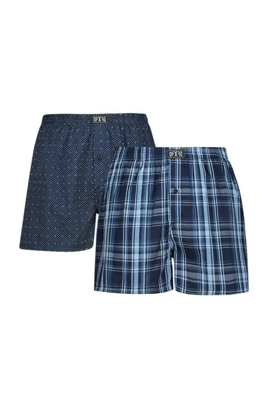 Jackie Woven Boxers - 2 Pack _ 146406 _ Navy sold by Dunns