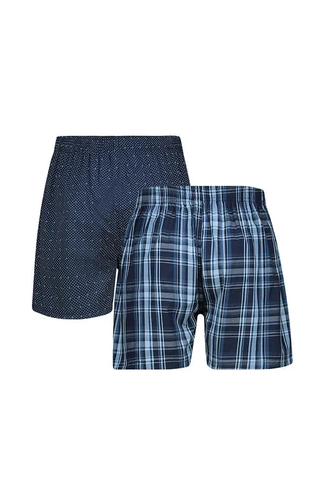 Jackie Woven Boxers - 2 Pack _ 146406 _ Navy sold by Dunns product image thumbnail 2