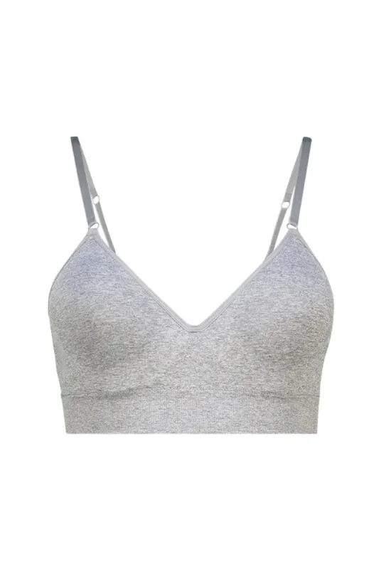 Isla Seamfree Bra Top _ 147751 _ Grey Mel sold by Dunns