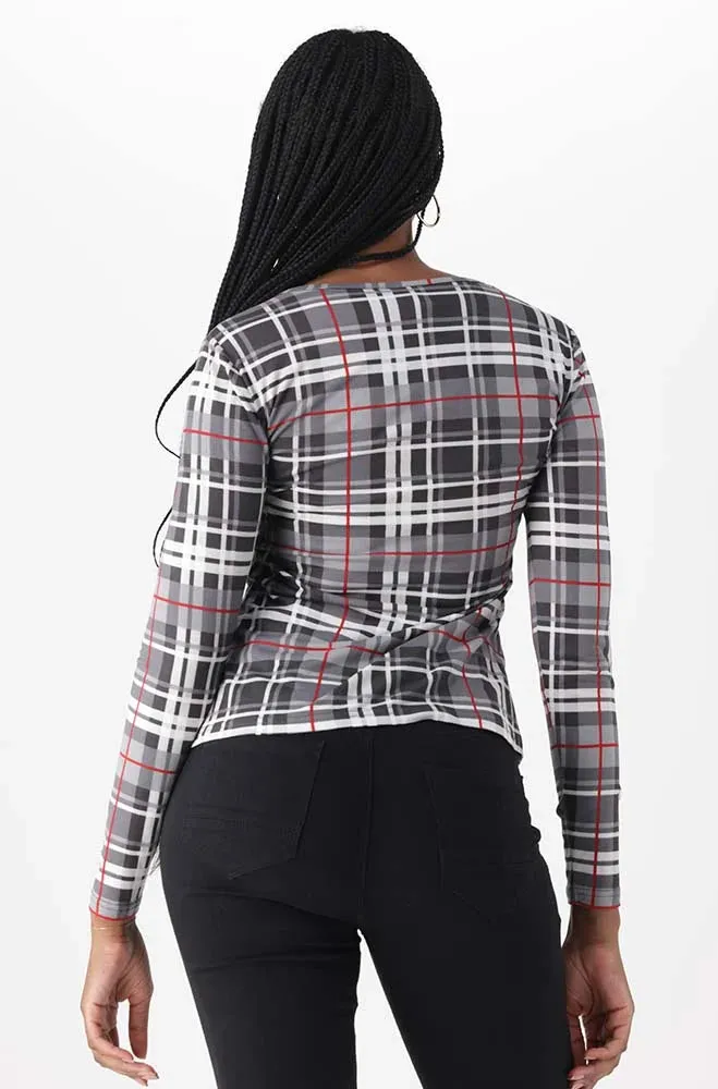 Zizie Check Long Sleeve Top _ 150024 _ Multi sold by Dunns product image thumbnail 3