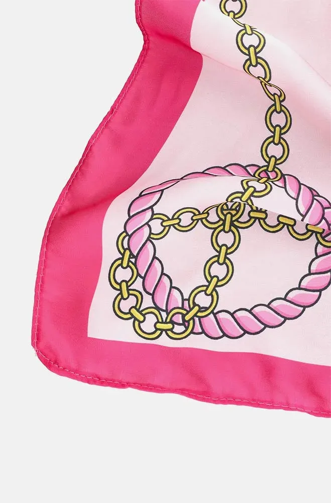 Tara Chain Print Satin Scarf _ 149229 _ Pink sold by Dunns product image thumbnail 3