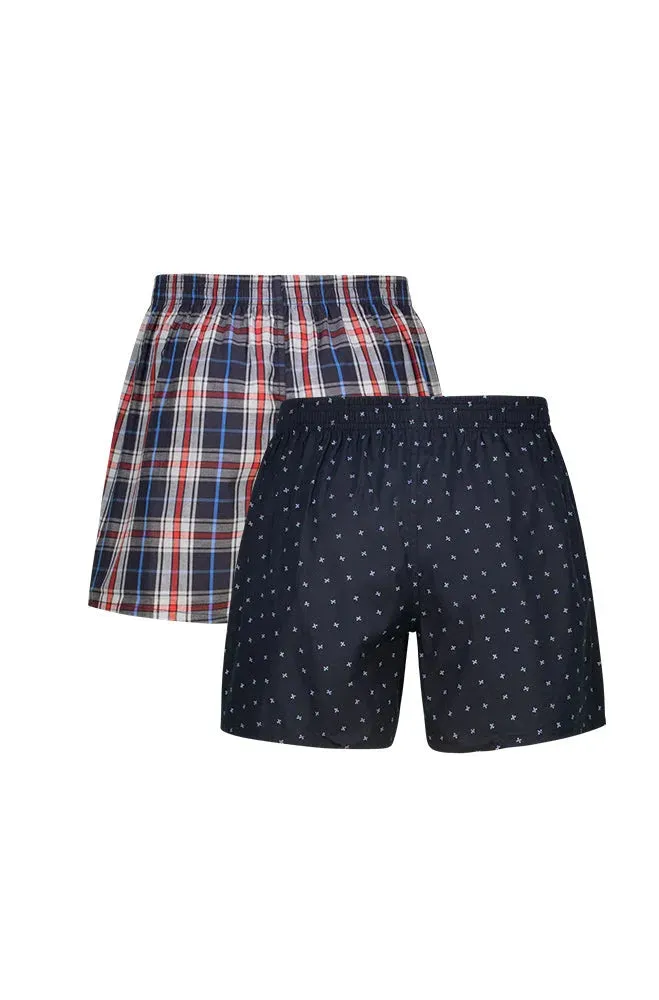 Reid Woven Boxers - 2 Pack _ 139942 _ Navy sold by Dunns product image thumbnail 2