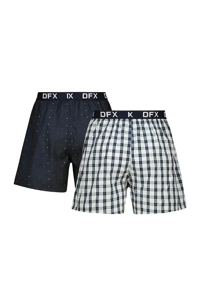 Lucio Woven Boxers 2pk _ 149972 _ Navy sold by Dunns product image thumbnail 2