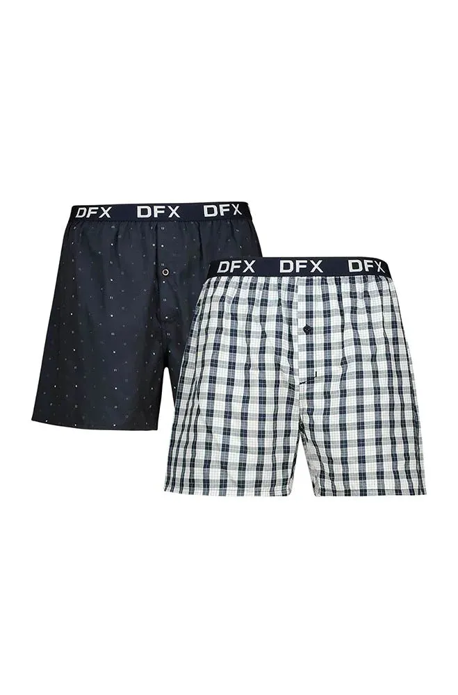 Lucio Woven Boxers 2pk _ 149972 _ Navy sold by Dunns