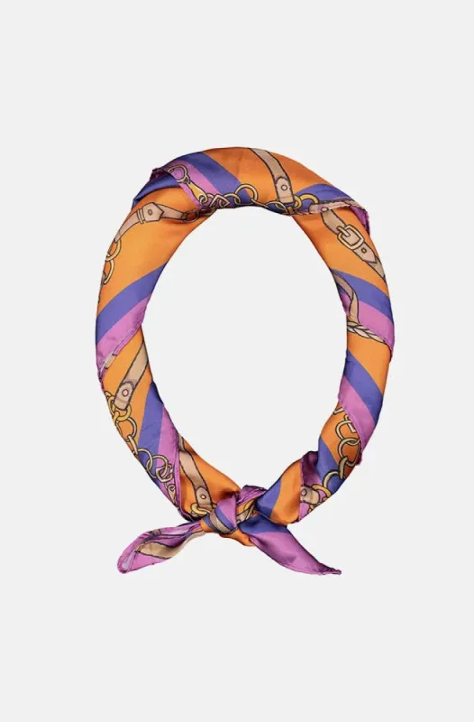 Leila Chain Print Scarf _ 149228 _ Orange sold by Dunns