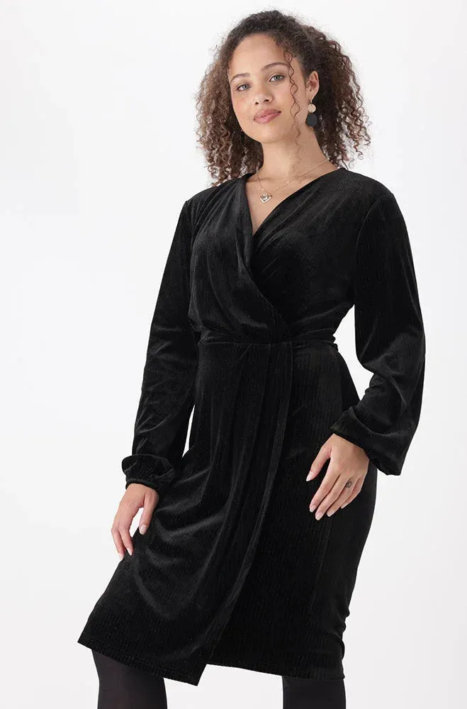 Lissa Lurex Velour Dress _ 148596 _ Black sold by Dunns product image thumbnail 2