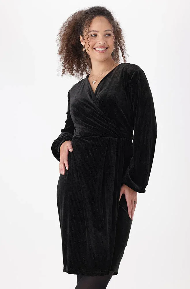Lissa Lurex Velour Dress _ 148596 _ Black sold by Dunns