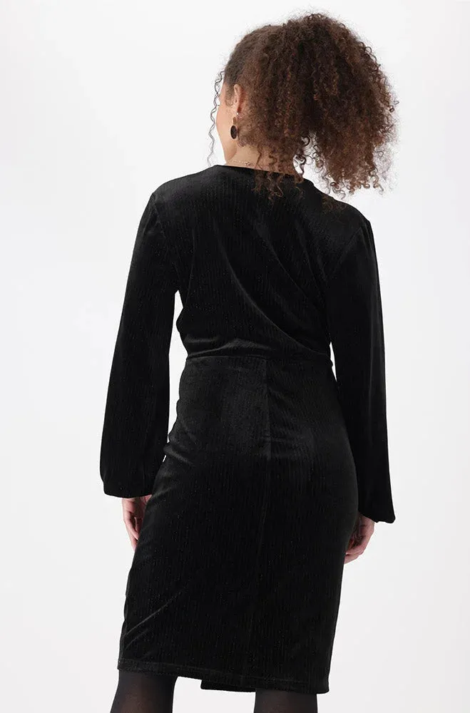 Lissa Lurex Velour Dress _ 148596 _ Black sold by Dunns product image thumbnail 3