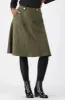 Emilia Faux Suede  Midi Skirt _ 148817 _ Fatigue sold by Dunns
