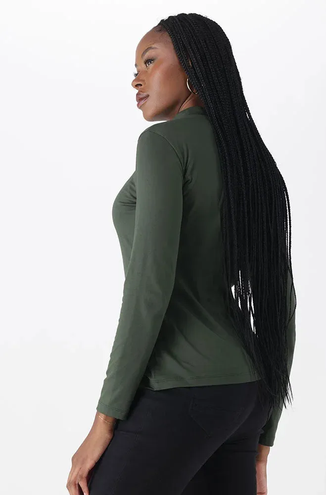Tia Turtle Neck Top _ 148815 _ Fatigue sold by Dunns product image thumbnail 2