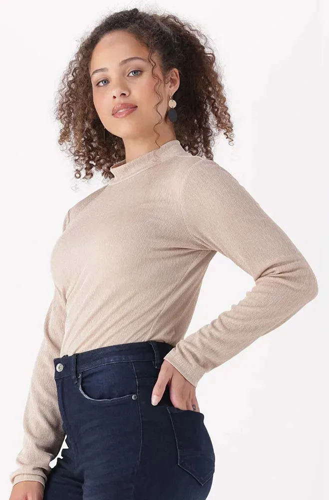 Gloria Turtle Neck Top _ 148364 _ Beige sold by Dunns product image thumbnail 2