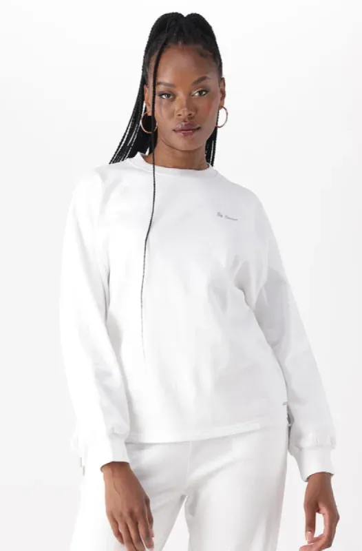 South Side Puff Sleeve Crew Neck Top _ 145509 _ White sold by Dunns