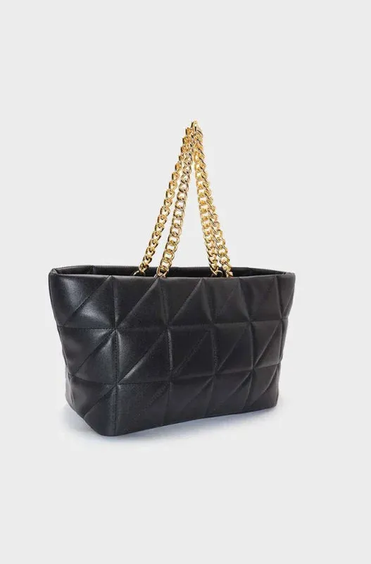 Cassie Quilted Shopper Bag _ 147758 _ Black sold by Dunns
