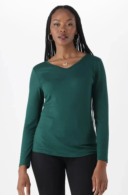 Vayla V Neck Tee _ 149107 _ Green sold by Dunns