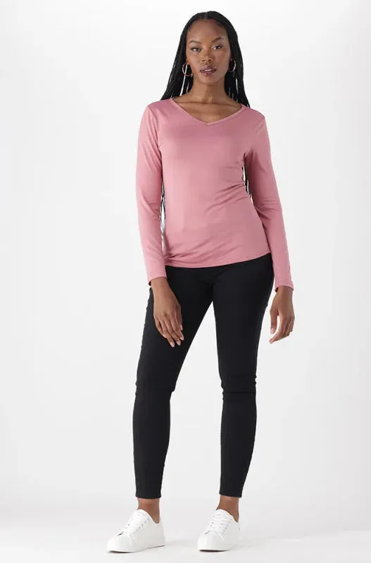 Vayla V Neck Tee _ 149100 _ Pink sold by Dunns product image thumbnail 4