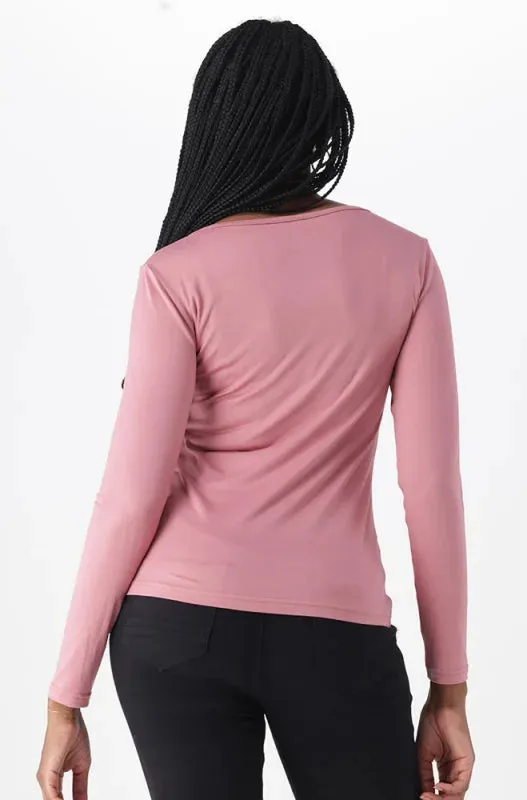 Vayla V Neck Tee _ 149100 _ Pink sold by Dunns product image thumbnail 3