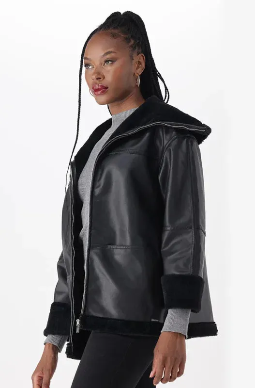 Luna Aviator Jacket _ 144942 _ Black sold by Dunns product image thumbnail 3
