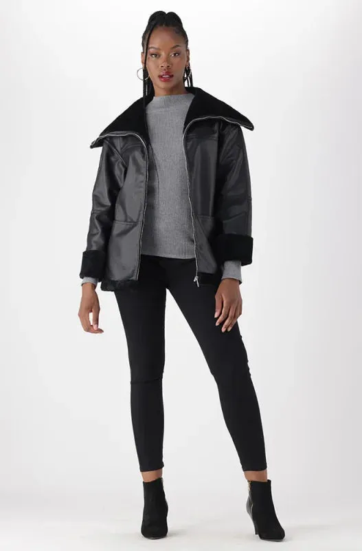 Luna Aviator Jacket _ 144942 _ Black sold by Dunns product image thumbnail 5