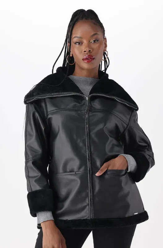 Luna Aviator Jacket _ 144942 _ Black sold by Dunns product image thumbnail 2