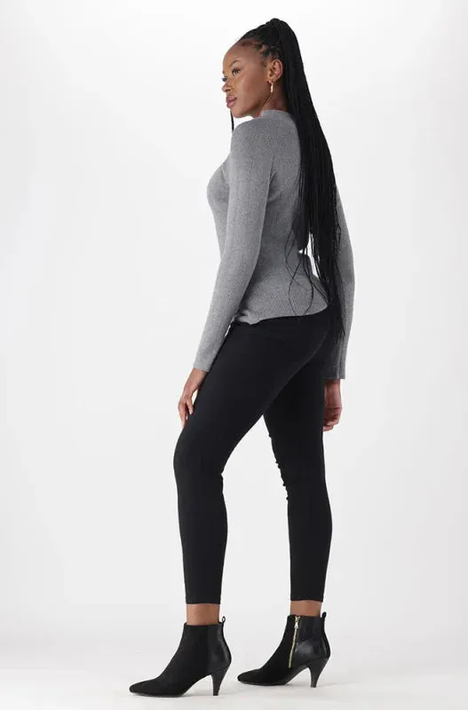 Tyler Rib Turtle Neck Jersey _ 146109 _ Grey Mel sold by Dunns product image thumbnail 5