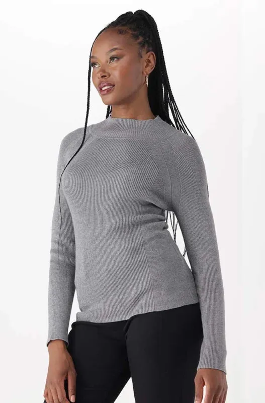 Tyler Rib Turtle Neck Jersey _ 146109 _ Grey Mel sold by Dunns product image thumbnail 2