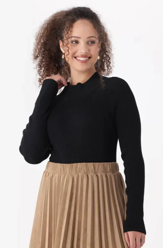 Tyler Rib Turtle Neck Jersey _ 146090 _ Black sold by Dunns