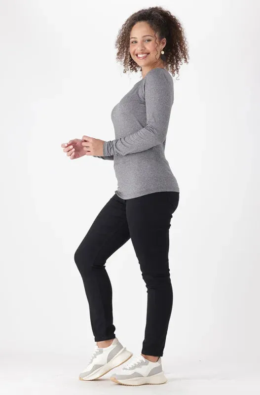 Cleo Crew Neck Tee _ 149084 _ Charcoal Mel sold by Dunns product image thumbnail 5