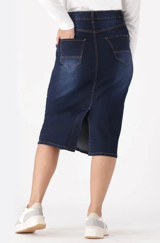 Diane Denim Skirt _ 148446 _ Dark Wash sold by Dunns product image thumbnail 3