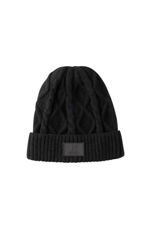 Sivu Klevas Cable Beanie _ 148543 _ Charcoal sold by Dunns
