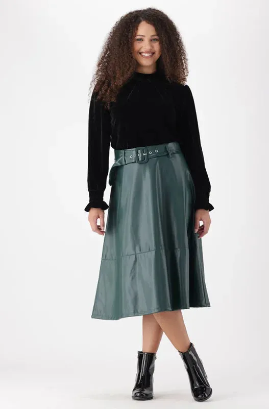 Mia Belted Skirt _ 147969 _ Green sold by Dunns product image thumbnail 4
