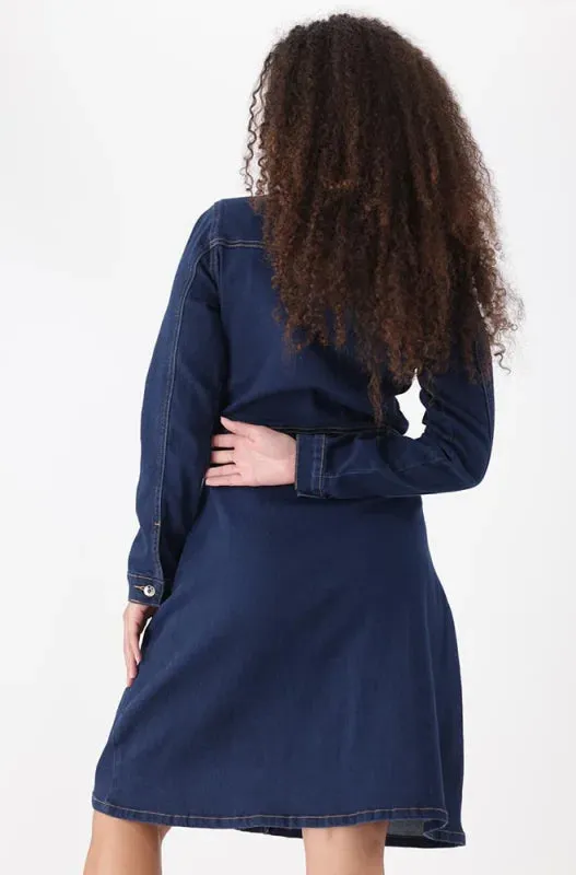 Joanne Fit And Flare Denim Dress _ 148644 _ Dark Wash sold by Dunns product image thumbnail 3