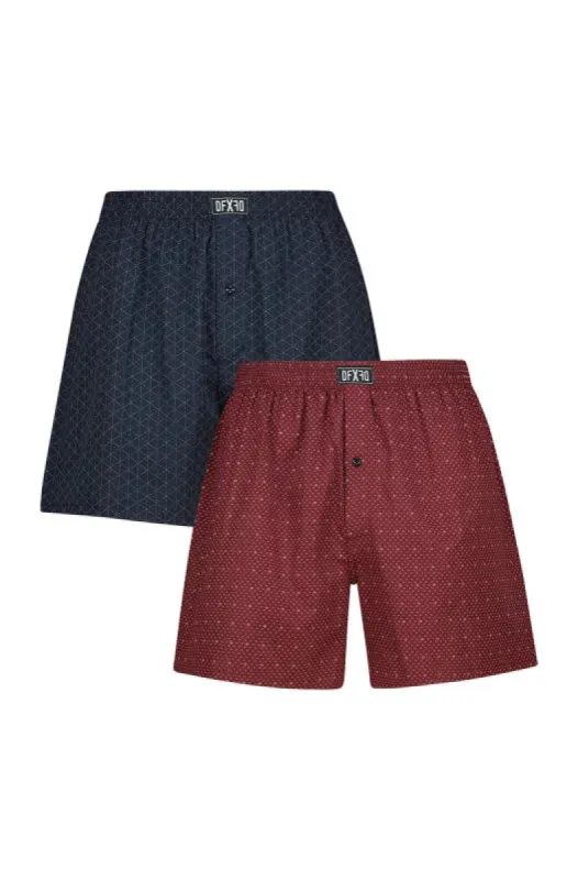 Malik Woven Boxers - 2 Pack _ 146413 _ Navy sold by Dunns