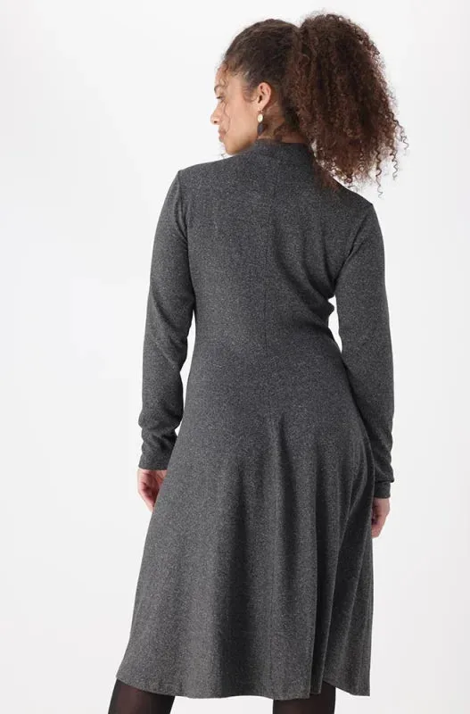 Gia Fit And Flare Turtle Neck Dress _ 148642 _ Charcoal Mel sold by Dunns product image thumbnail 3