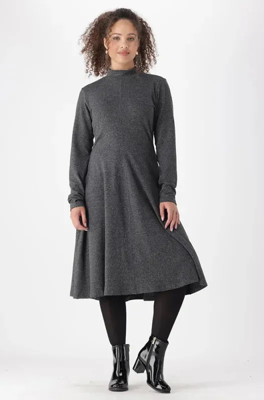 Gia Fit And Flare Turtle Neck Dress _ 148642 _ Charcoal Mel sold by Dunns product image thumbnail 4