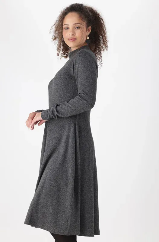 Gia Fit And Flare Turtle Neck Dress _ 148642 _ Charcoal Mel sold by Dunns product image thumbnail 2