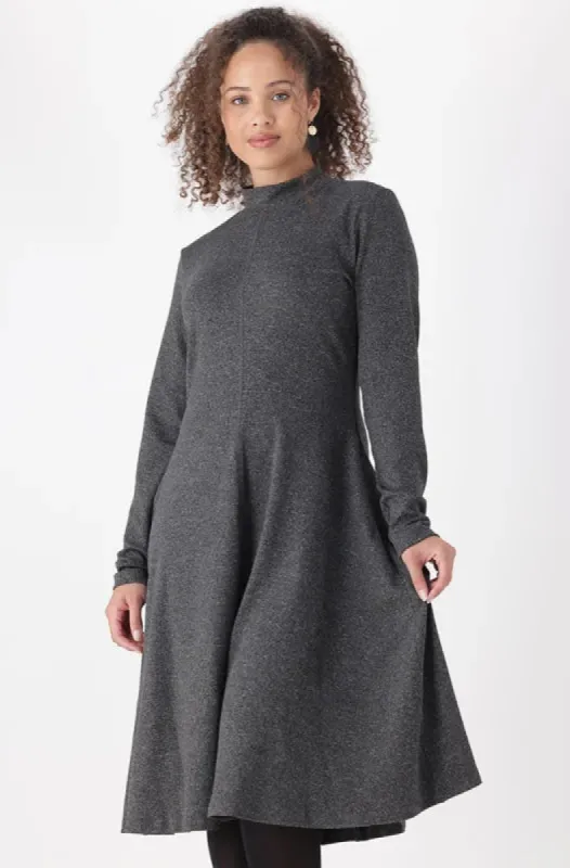 Gia Fit And Flare Turtle Neck Dress _ 148642 _ Charcoal Mel sold by Dunns
