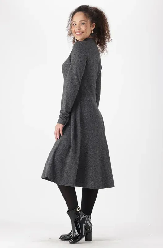 Gia Fit And Flare Turtle Neck Dress _ 148642 _ Charcoal Mel sold by Dunns product image thumbnail 5