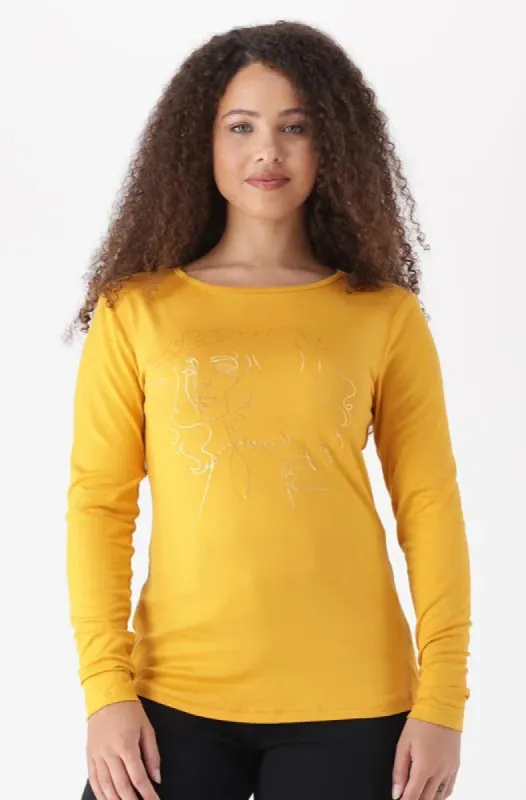 Cleo Crew Neck Tee _ 148070 _ Ocre sold by Dunns